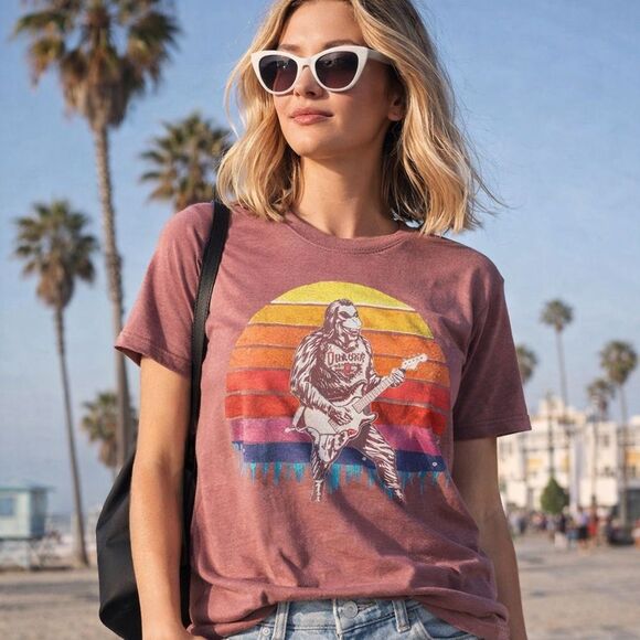 Bella Canvas Tops - 🎭 3/$20 Bella Canvas Bigfoot Guitar Graphic Tee Retro Sunset XL